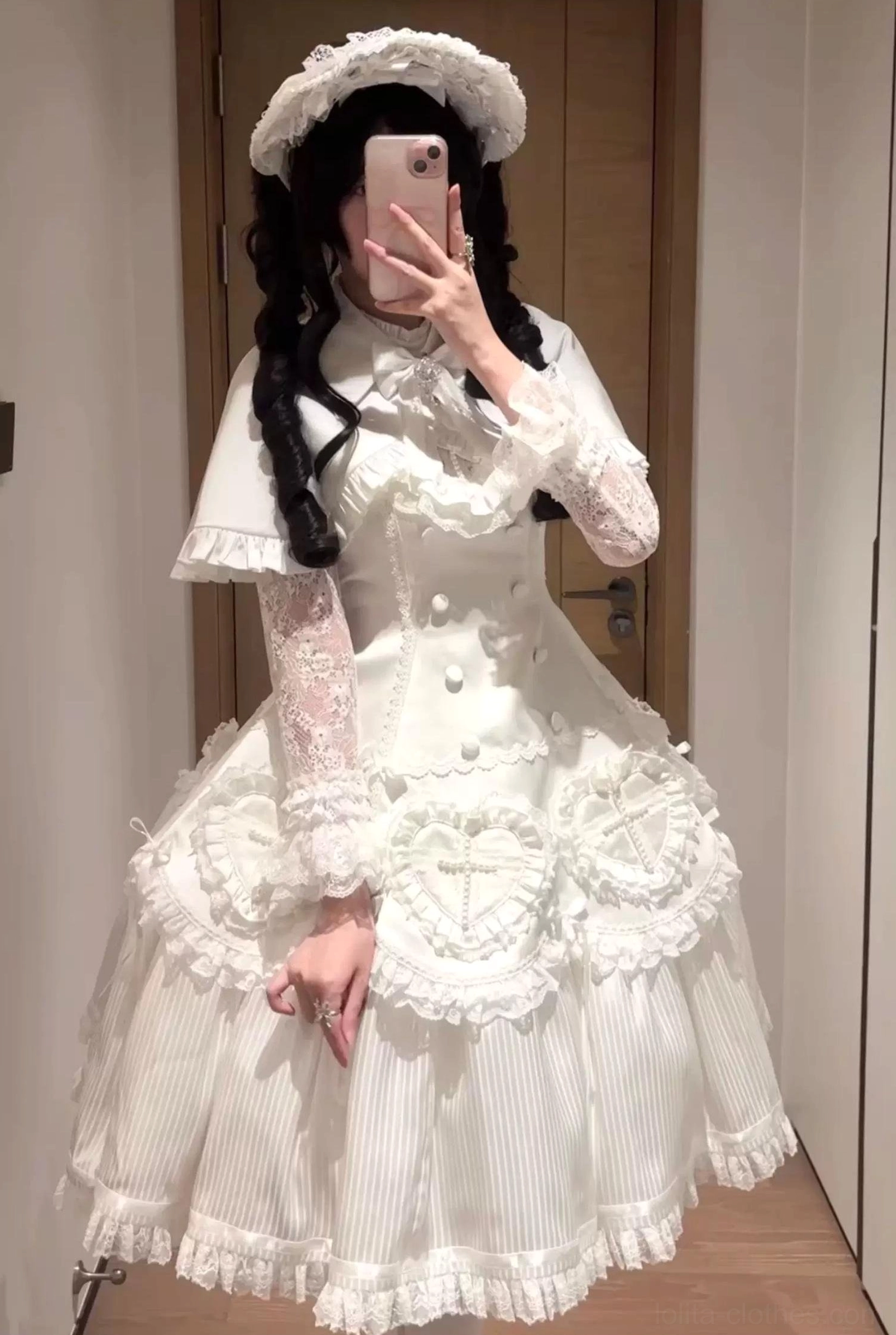 Nocthymn Cross Gothic Lolita dress petticoat pairing guide showing recommended 11.8 inch 30cm depth for ideal silhouette volume