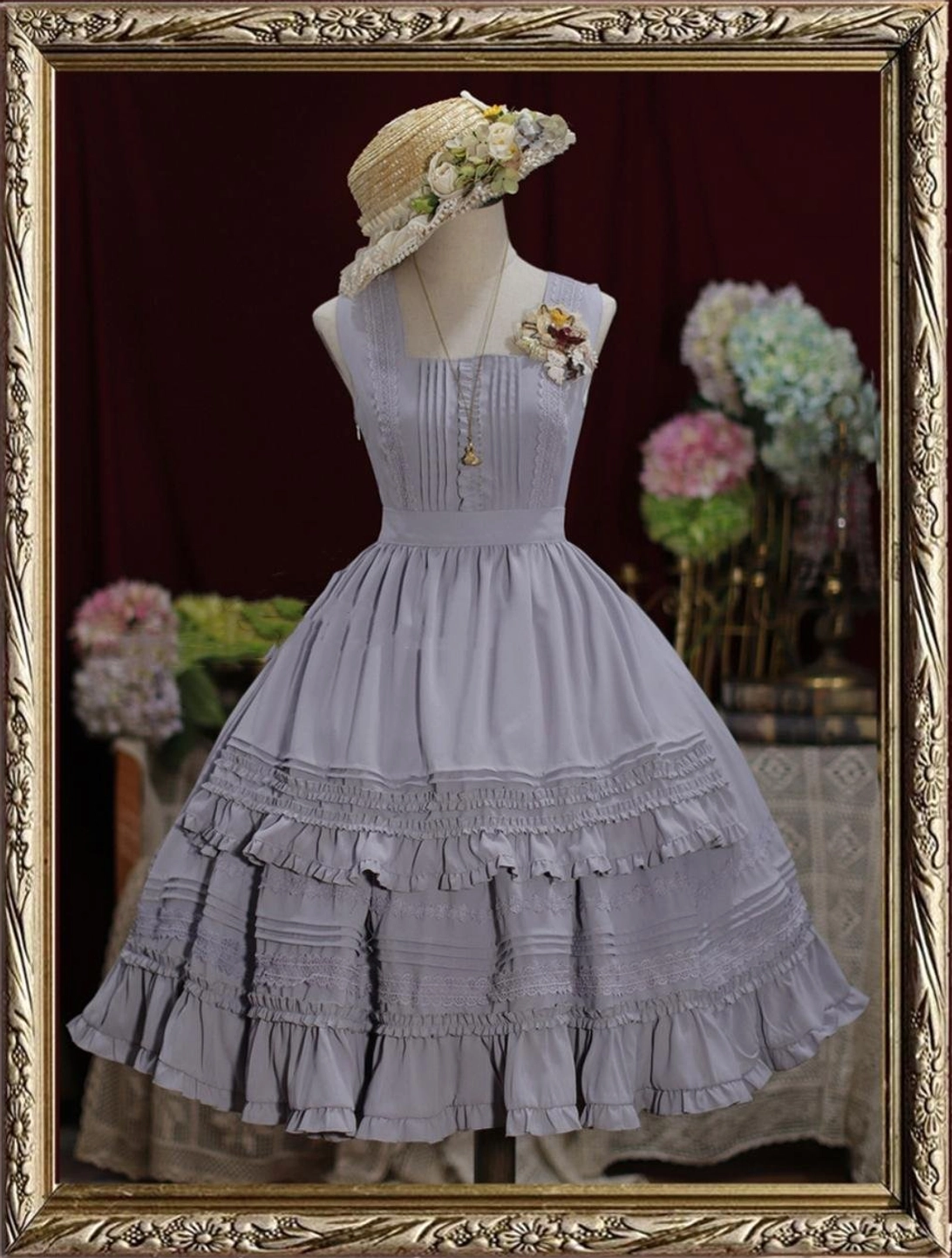 Nocturne Reminiscence classic Lolita JSK dress side zipper closure point and practical dressing feature