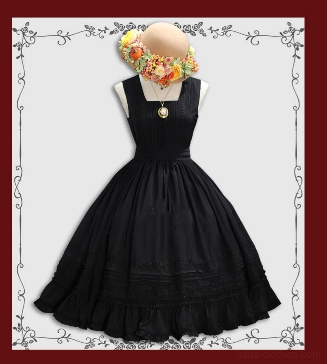 Nocturne Reminiscence classic Lolita jumper skirt showing ruffled tiered skirt structure and silhouette
