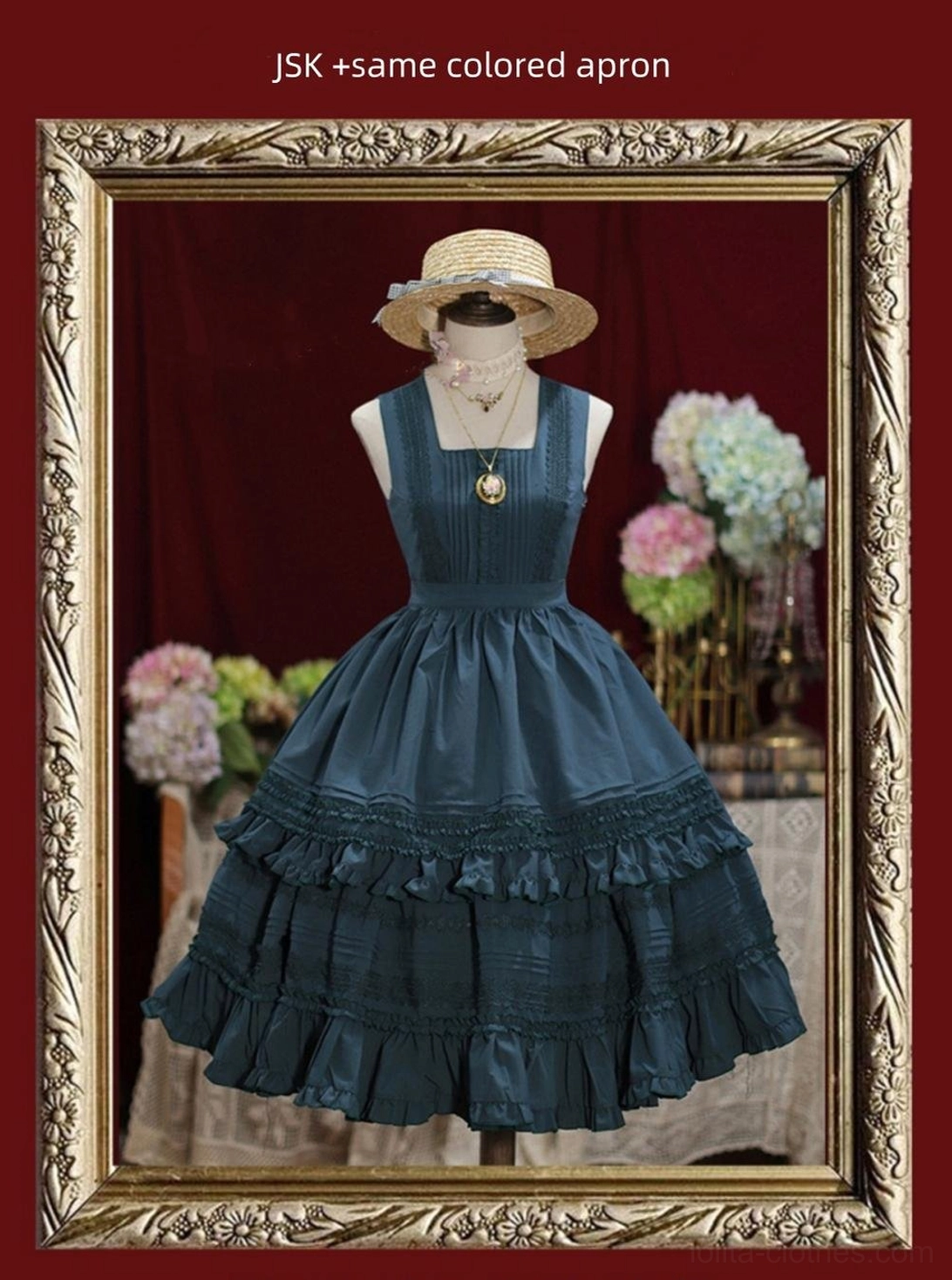 Nocturne Reminiscence Lolita JSK dress polyester fabric texture and quality showing material durability