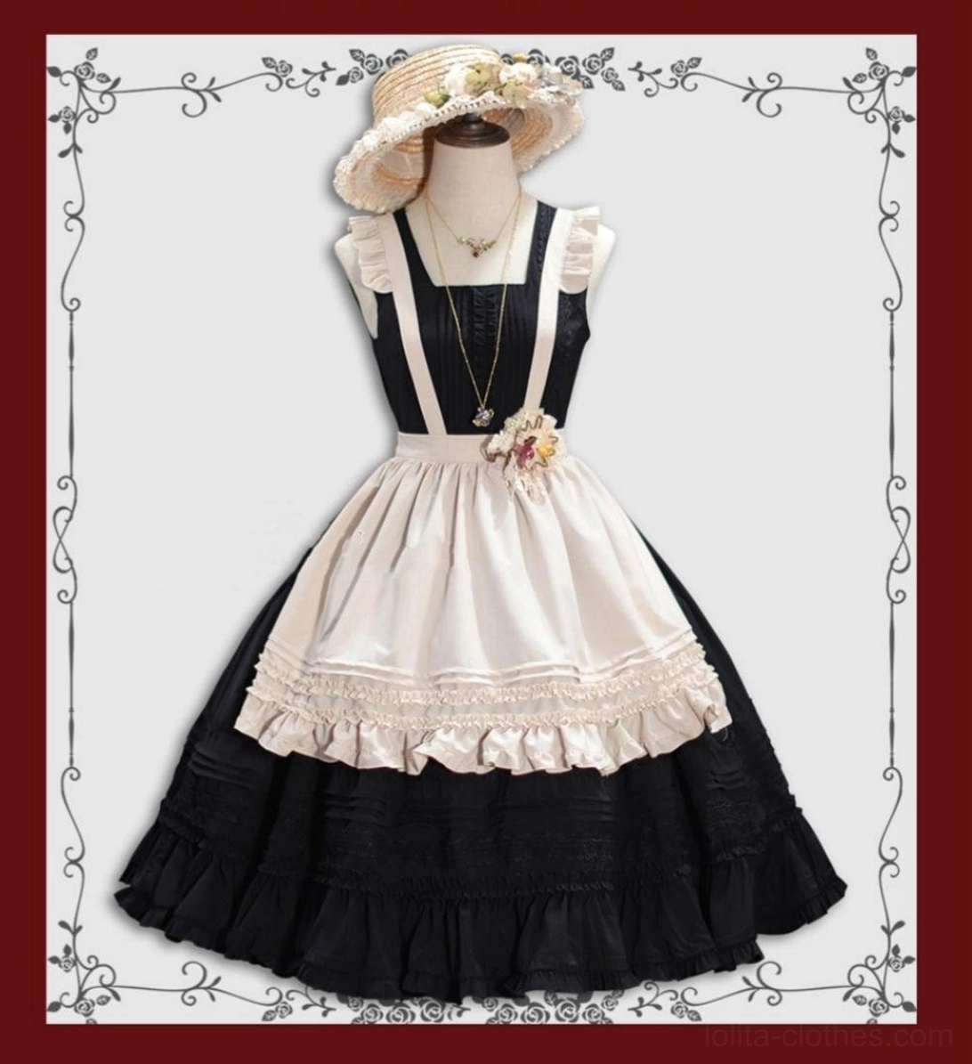 Lolita jumper skirt dress demonstrating authentic bell-shaped silhouette and Victorian-inspired proportions