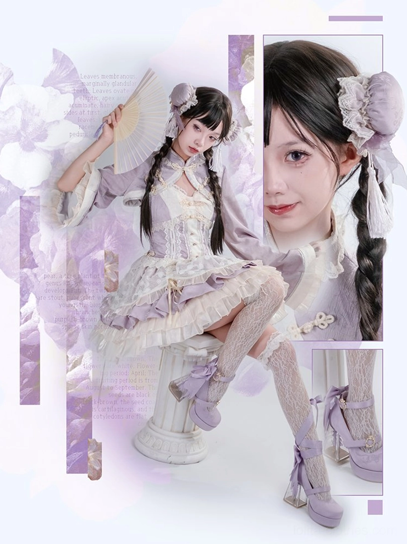 Off-white lolita platform heels neutral colorway versatile coordinate styling multiple aesthetics