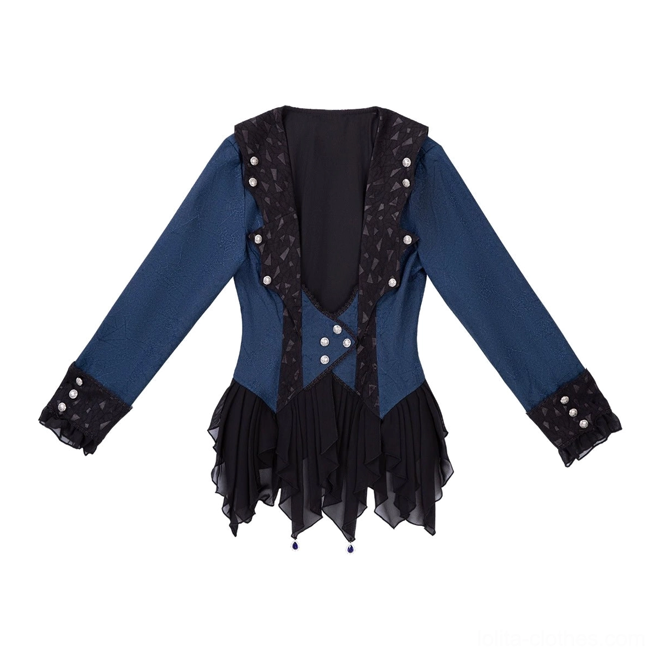 Ouji lolita bat-wing collar coat standalone display adjustable back buckle jacquard fabric gothic tailoring