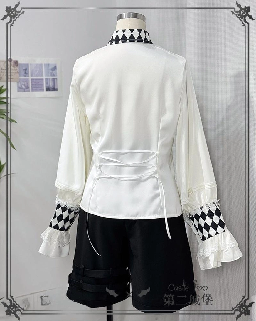 Ouji lolita black leather belt one size worn styling reference coordinate