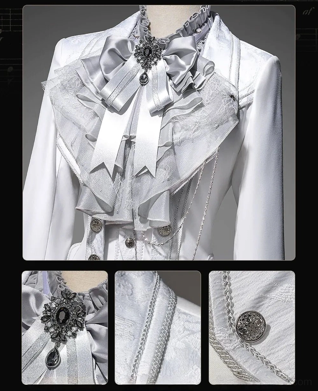 Ouji Lolita ensemble full coordinate outfit styling model wear tailcoat shorts shirt boots complete formal look
