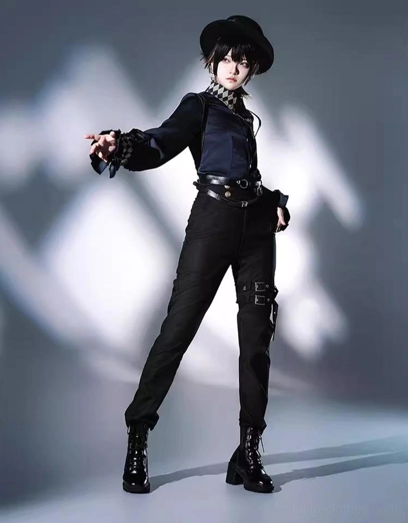 Ouji lolita complete coordinate styling reference both outfits navy white formal