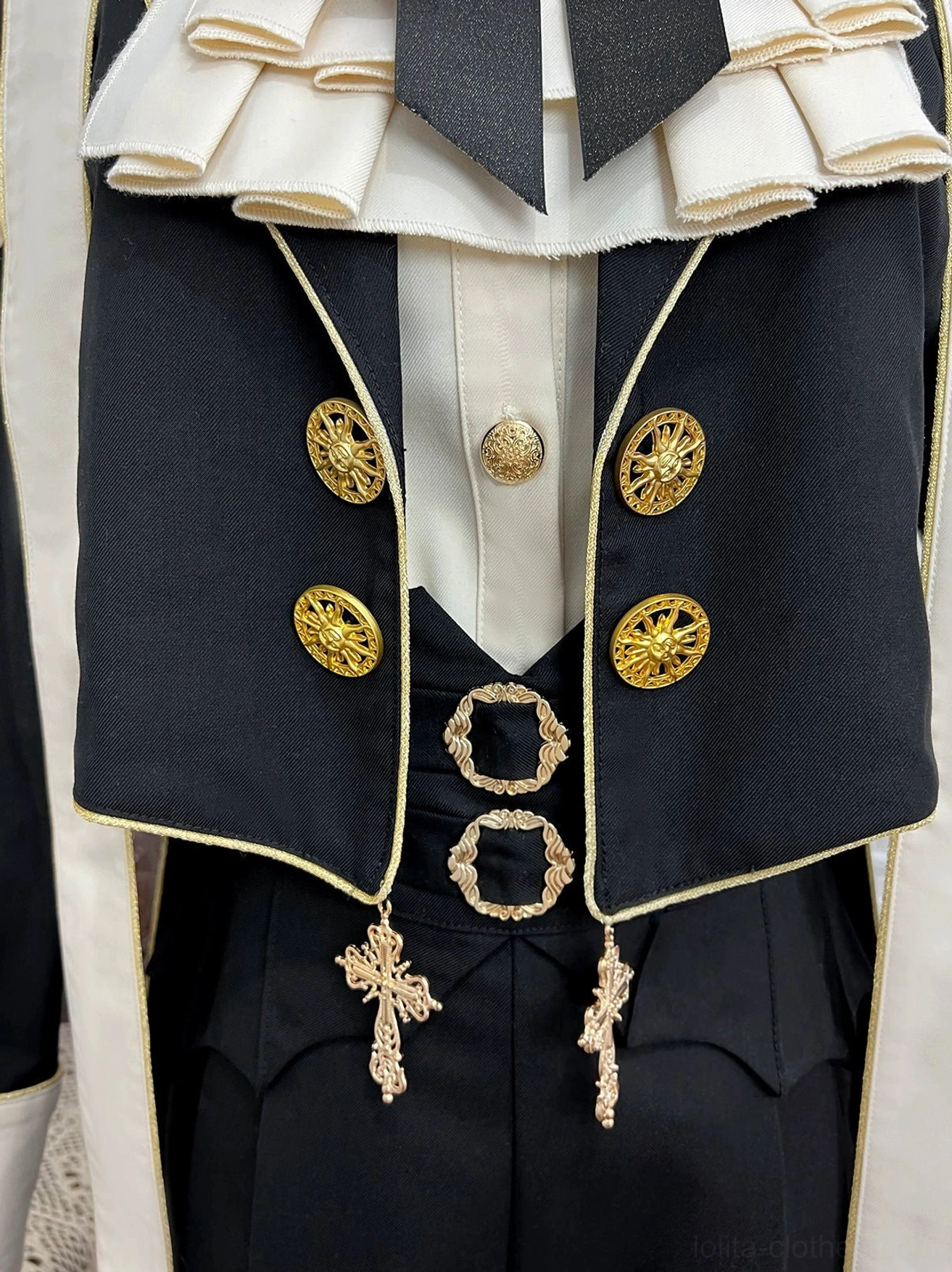 Prince ouji lolita suit full body standing pose complete three-piece ensemble styling aesthetic coordination