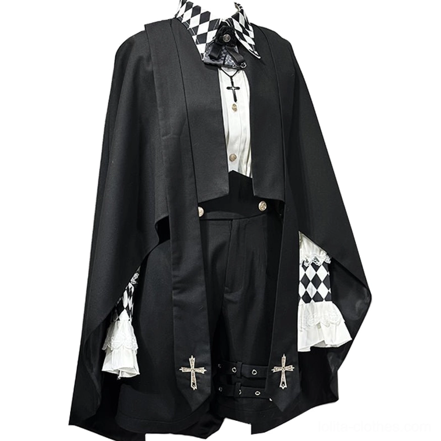 Ouji lolita coordinate styling detail formal platform boots leather belt accessories checkered socks