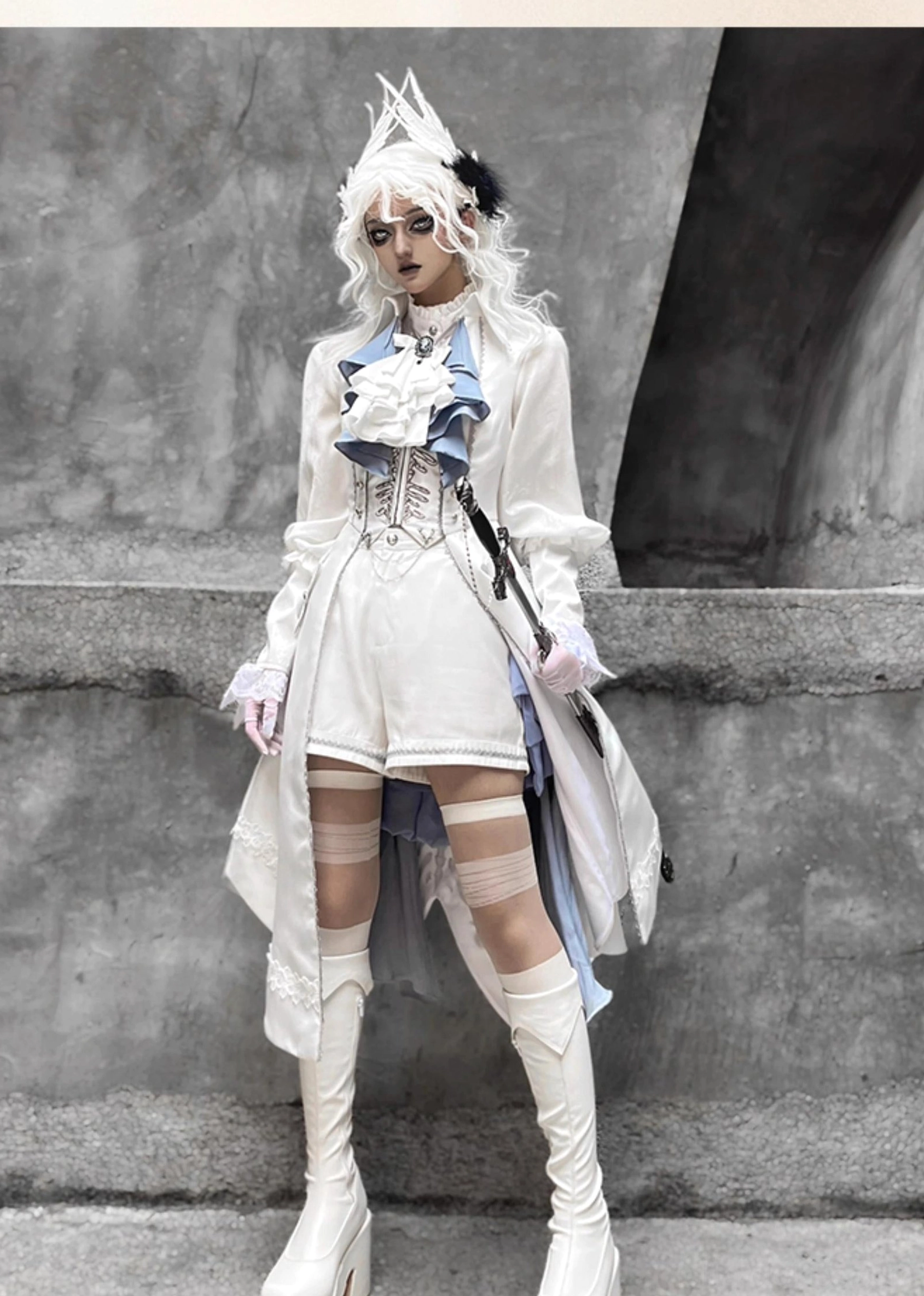 Ouji Lolita complete coordinate styling guide how to wear fishbone embroidered ensemble with accessories