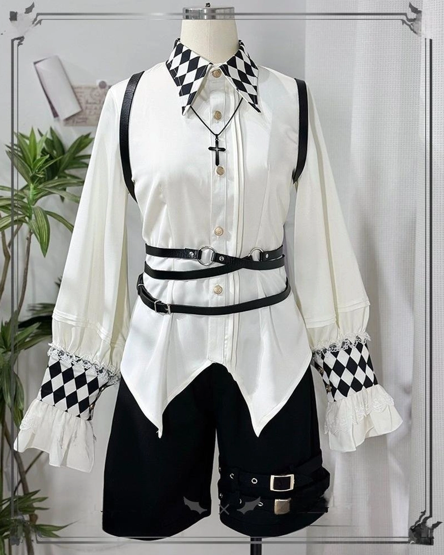 Ouji lolita pants detail waist design suspender attachment garter compatibility black fabric