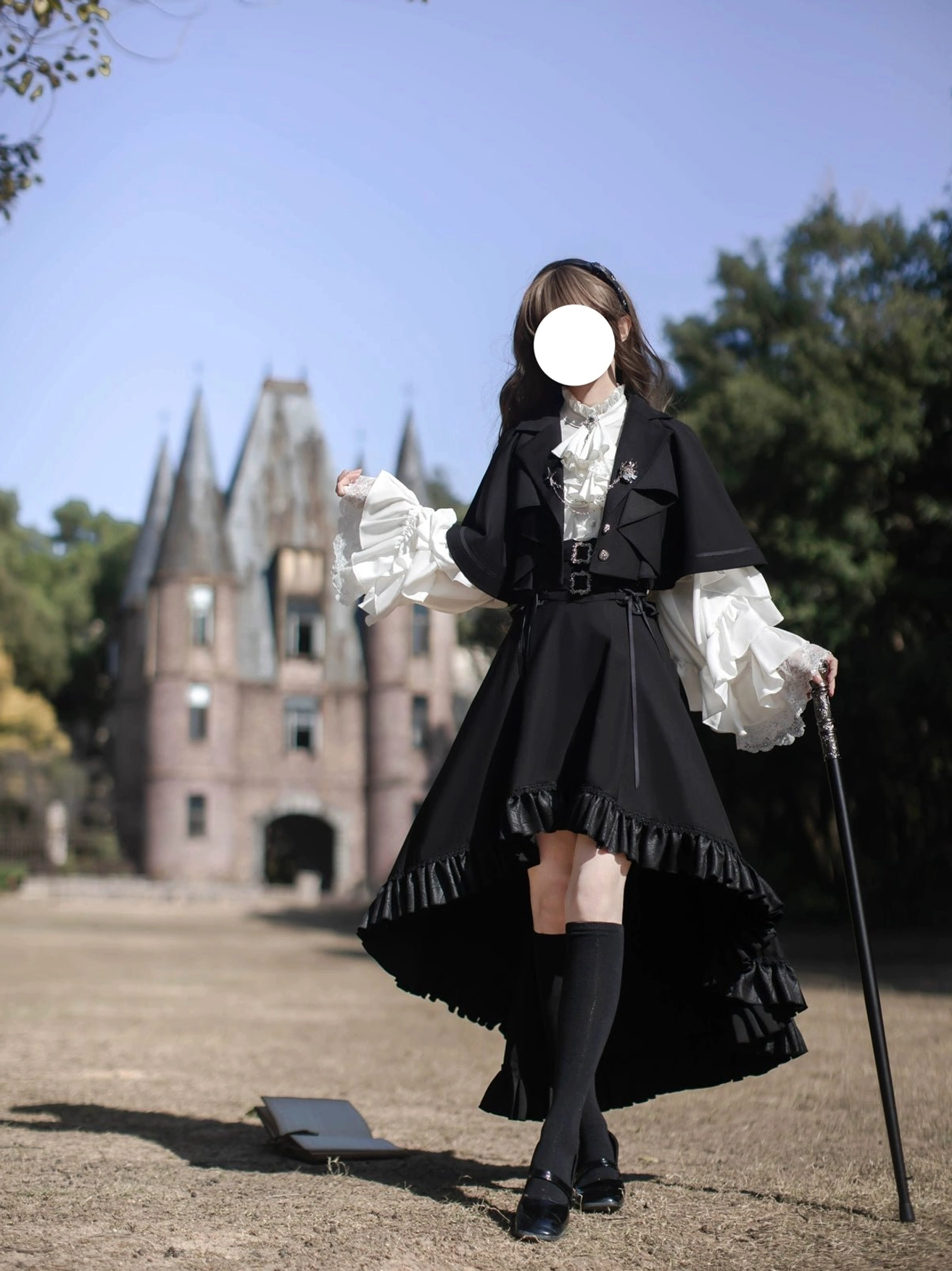 Ouji Lolita pants thigh area stretch roma knit fabric texture embossed acetate-like material