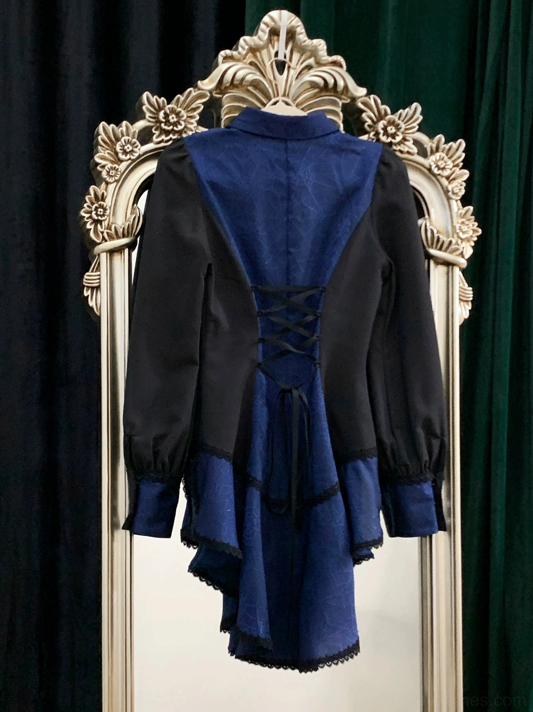 Gothic Ouji lolita spiderweb shirt in multiple color variants displayed showing full range of available color options black white red