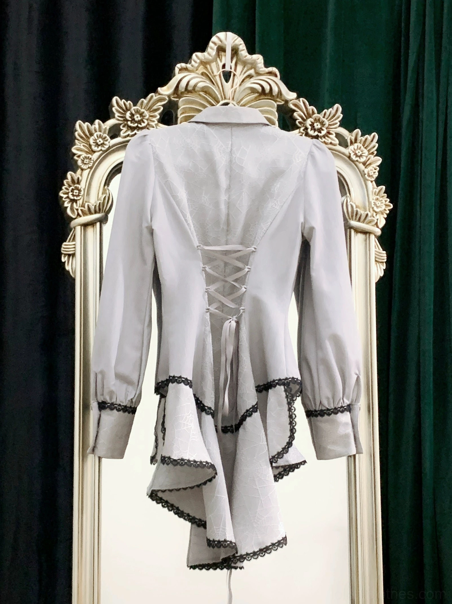 Gothic Ouji lolita spiderweb shirt styled in romantic fusion coordinate layered with floral skirt feminine accessories balance