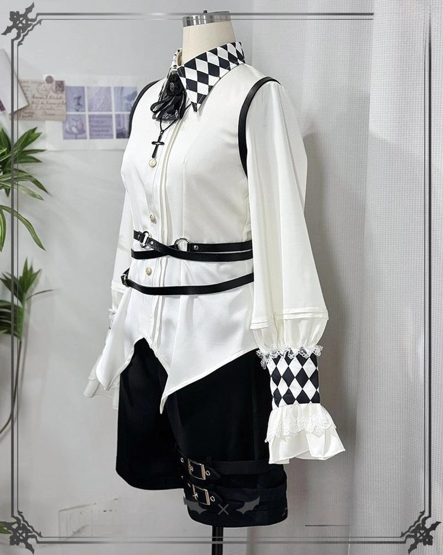 Ouji lolita suspender shorts black waist design garter loops integrated attachment points