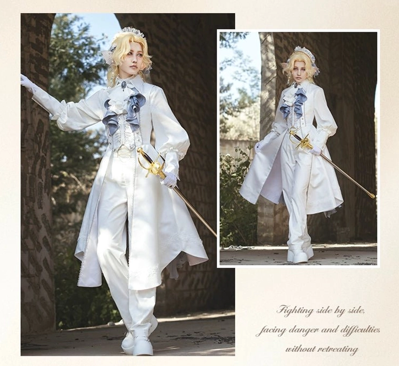 Ouji Lolita tailored shorts hip fit flattering silhouette side angle styling view white polyester