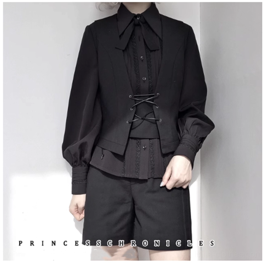 Black Ouji Lolita waistcoat care and maintenance guide showing proper storage and washing instructions