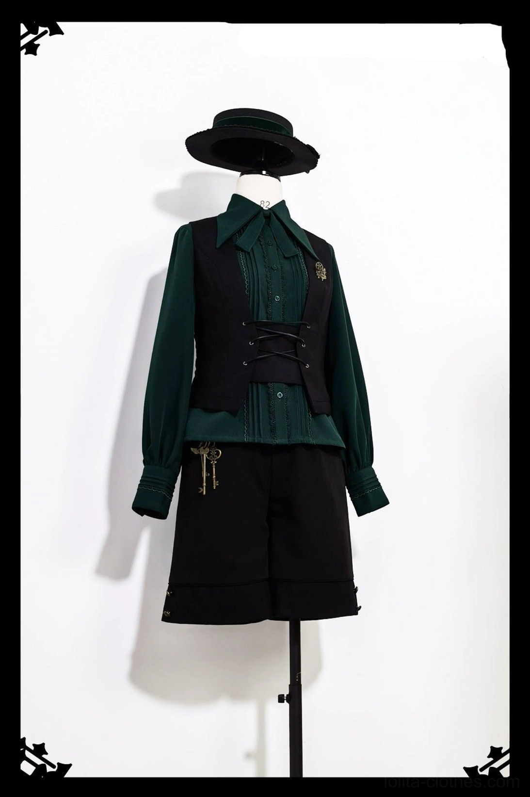 Knight of Rounds Ouji Lolita waistcoat product detail showing premium TR twill suit fabric texture and tailored construction quality