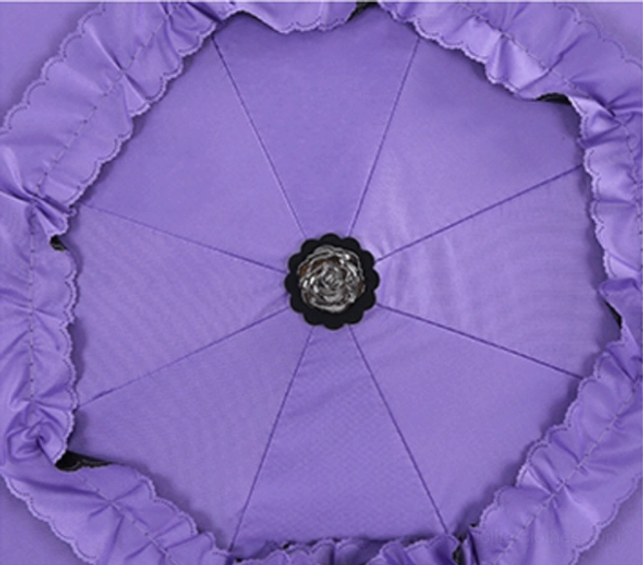 Parasol in sunny outdoor location with natural lighting showcasing color vibrancy and UV protection capability