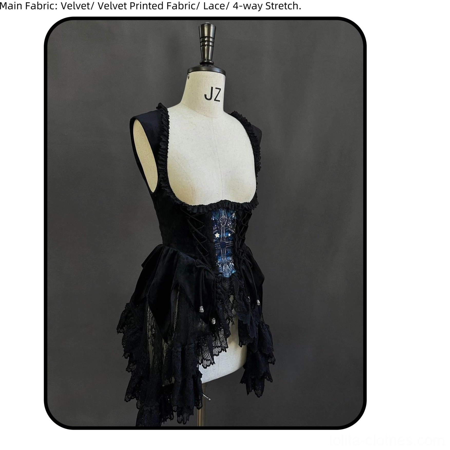 Patchwork embroidered gothic lolita skirt window design architectural embroidery standout showcase