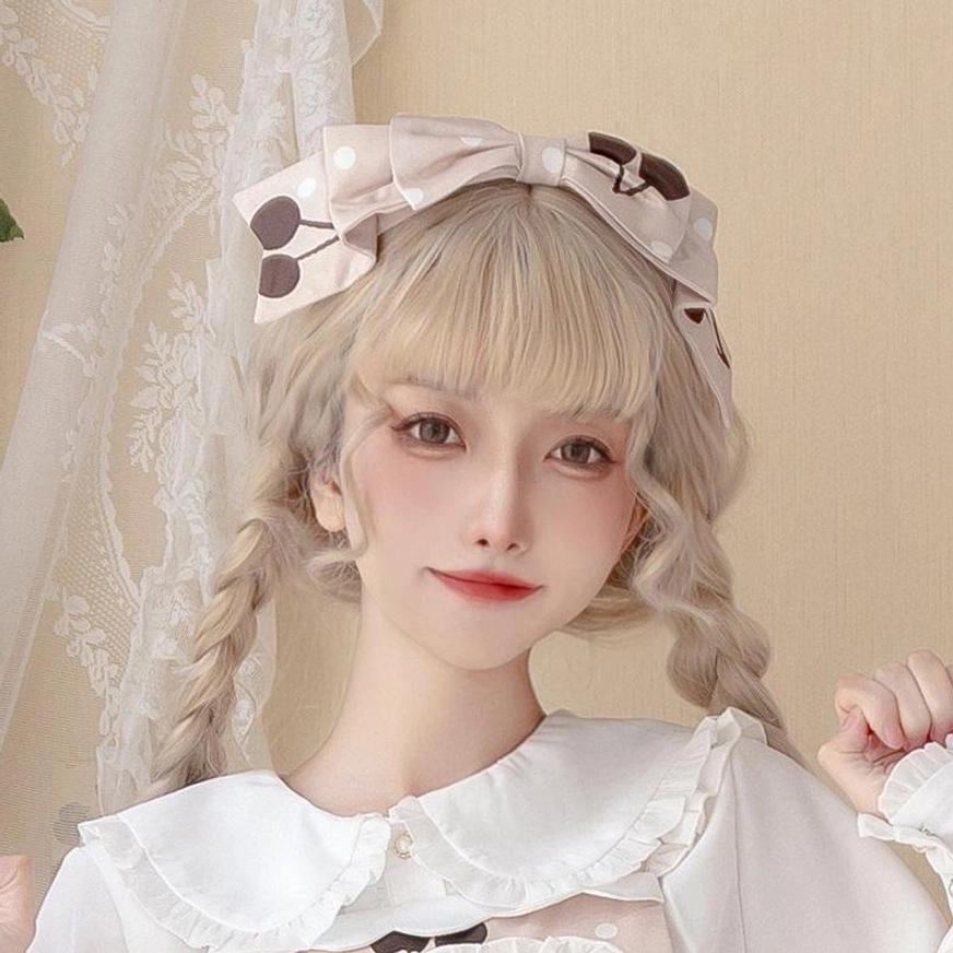 Peach mousse lolita KC headband delicate pink romantic aesthetic