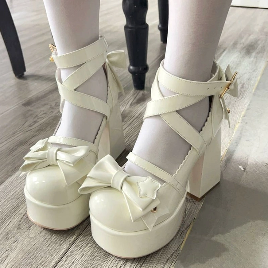 Pigskin interior lining breathable comfortable extended wear soft lolita heels tea parties conventions