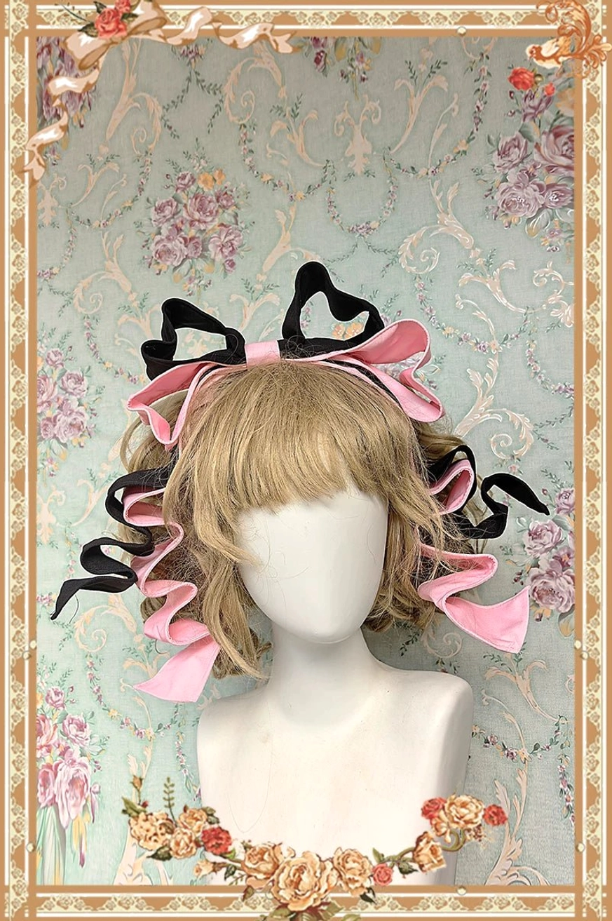 Pink and black anti-gravity lolita coordinate set featuring complete ensemble with dress, accessories, and all coordinating elements