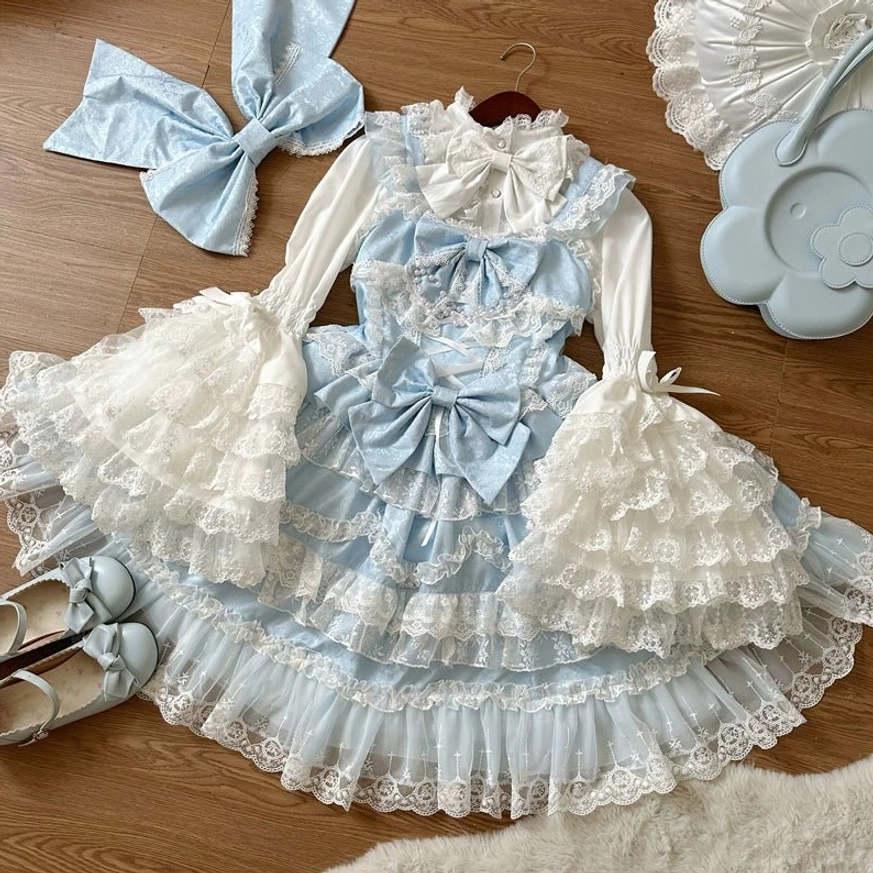 Detachable pink back bow for sweet wedding lolita JSK dress showing satin construction and attachment detail