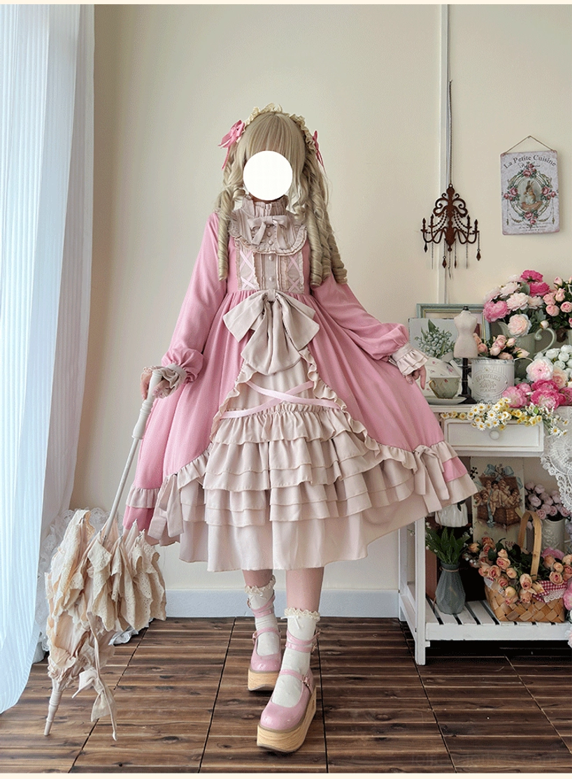 Pink halloween lolita OP dress plus-size sweet lolita gothic hybrid style statement piece confidence
