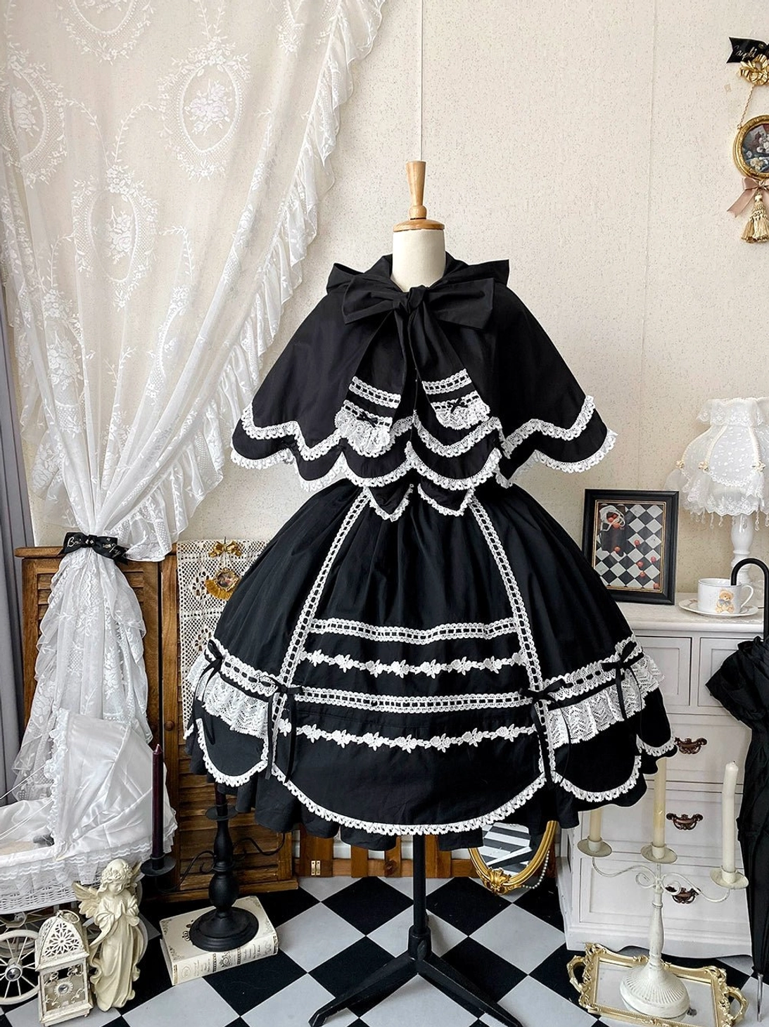 Pink rabbit ear lolita cape coordinate styling inspiration tea party elegant lolita fashion coordination