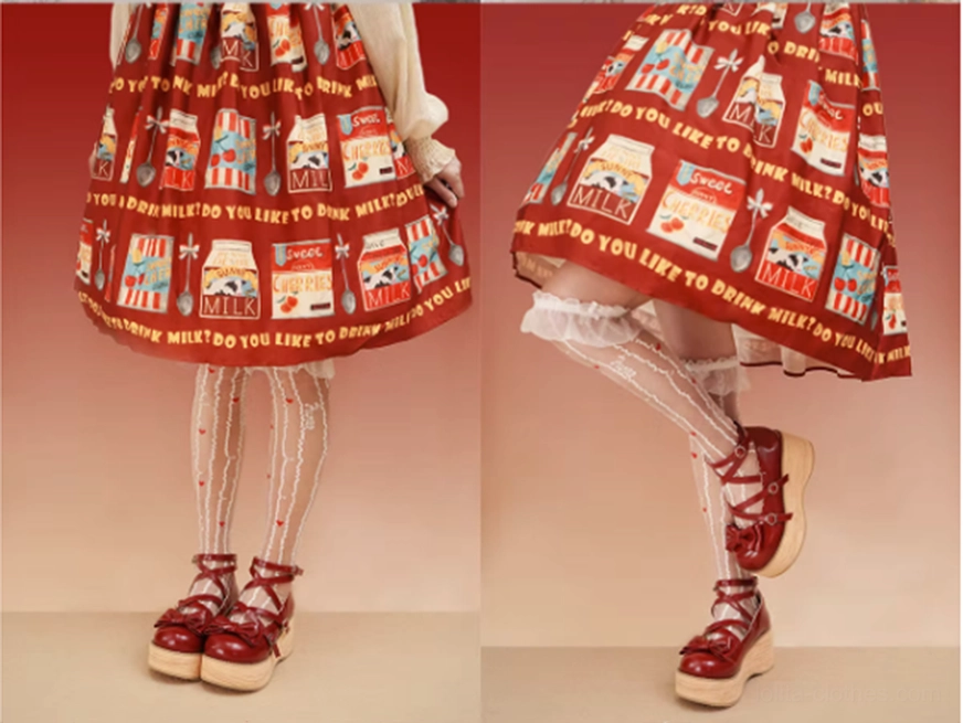 Pink sweet lolita platform Mary Jane shoes convention styling with animated character inspired coordinate