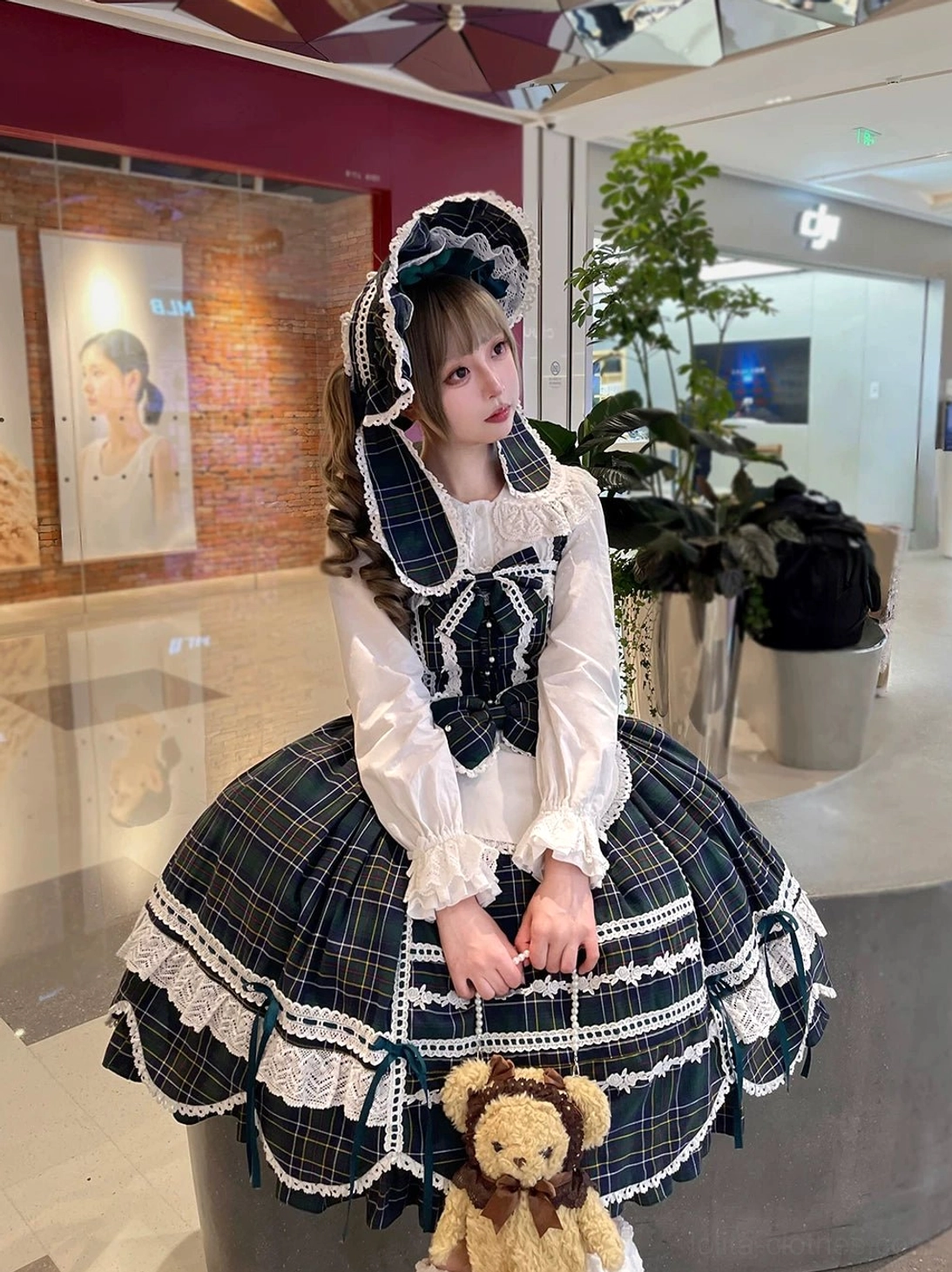 Plaid Petal Bunny old school lolita jumper skirt dress convention event formal occasion wear lolita community meetup
