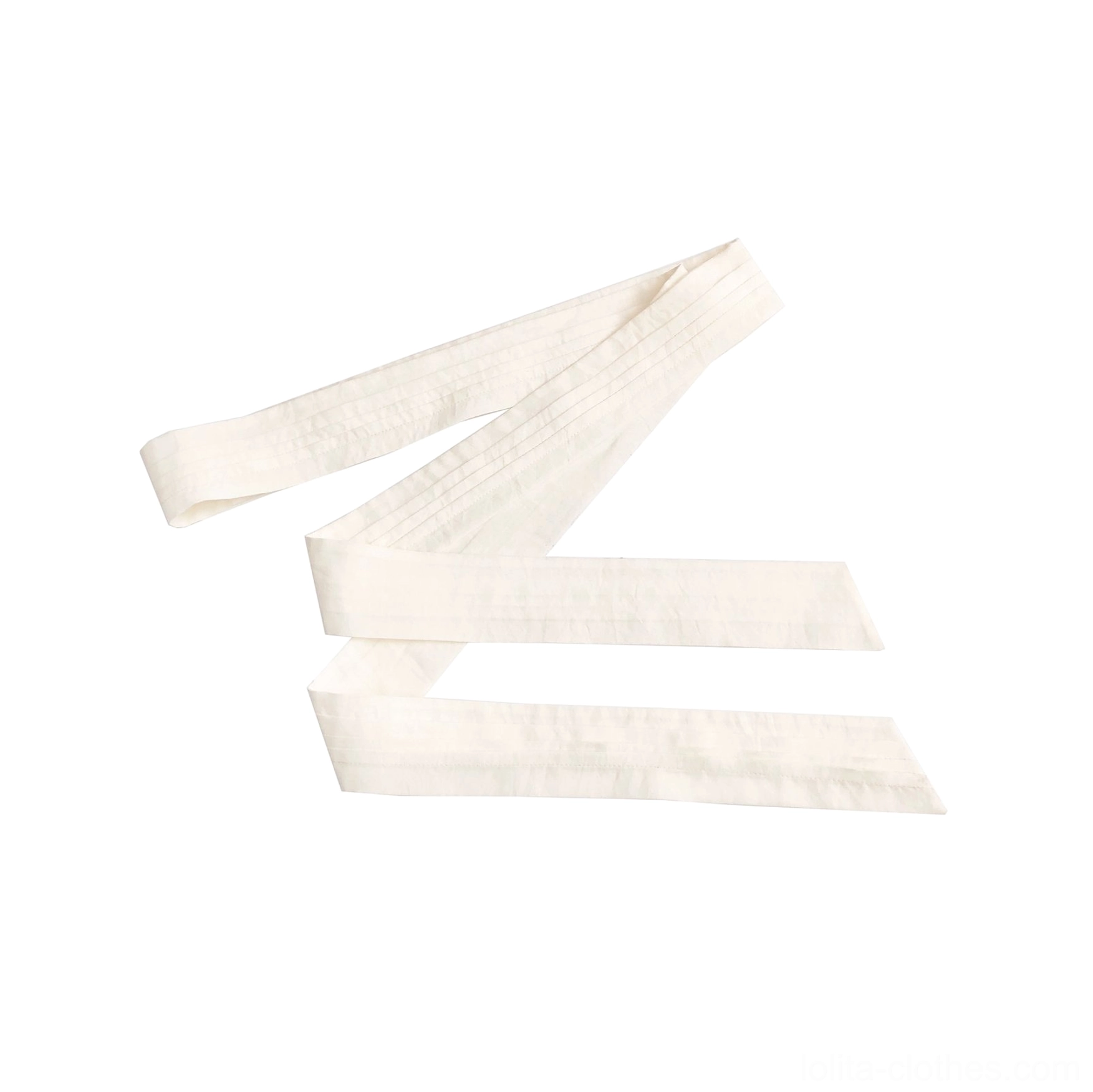Pleated waistband accessory displayed flat, showing construction details, TR fabric material, adjustable waist fit component for classic Lolita OP dress customization
