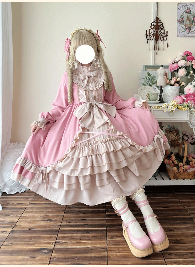 Plus size gothic lolita OP dress construction details dual zipper system back side opening convenience