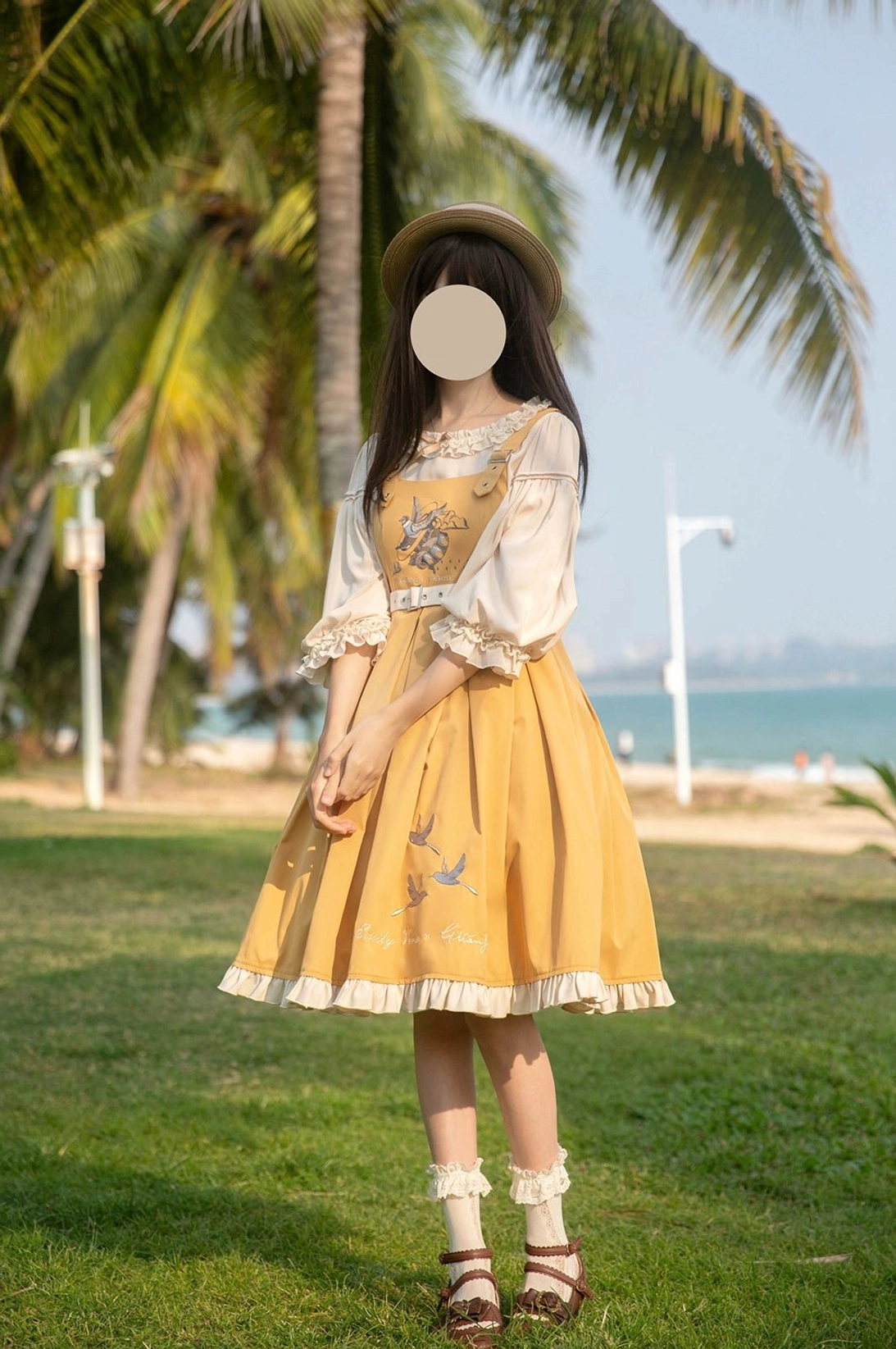 Plus size Lolita JSK dress box pleats structural detail showing sharp pleating silhouette architectural integrity drape
