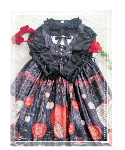 Extended size range plus size lolita blouse styling options black and white color variants