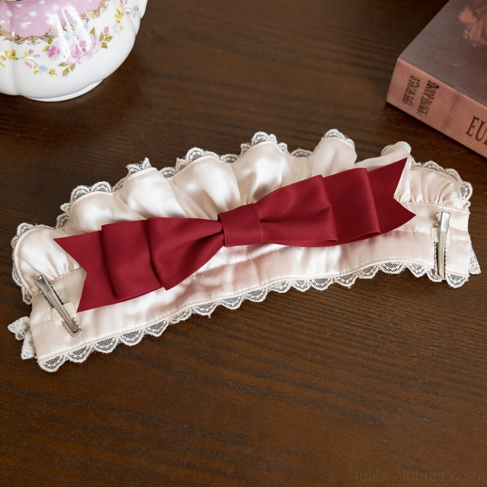 Polka dot lolita BNT only detachable bow piece with internal wire one size fits most customizable shaping
