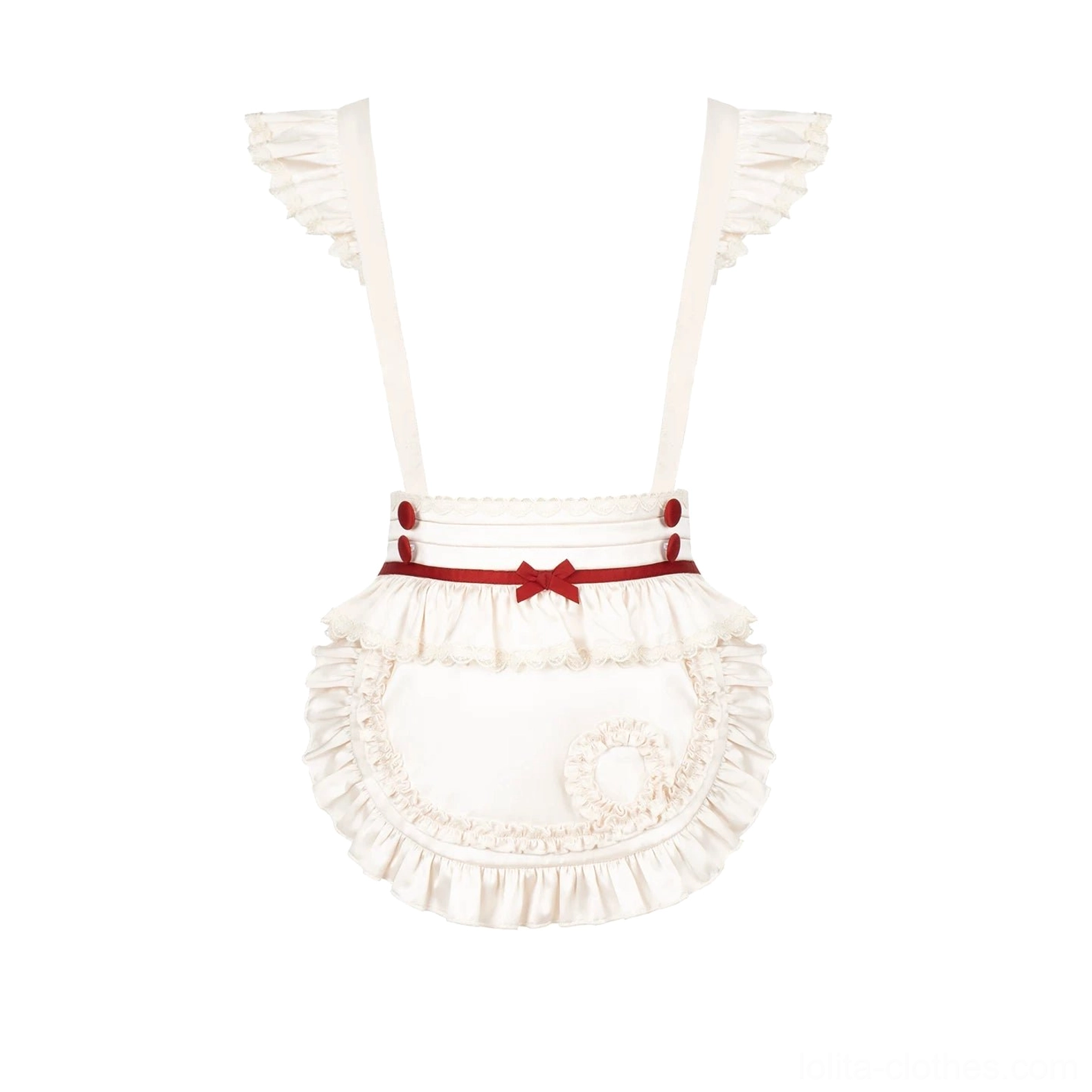 Polka dot lolita detachable satin apron BNT standalone piece maid accent wire bow customizable styling