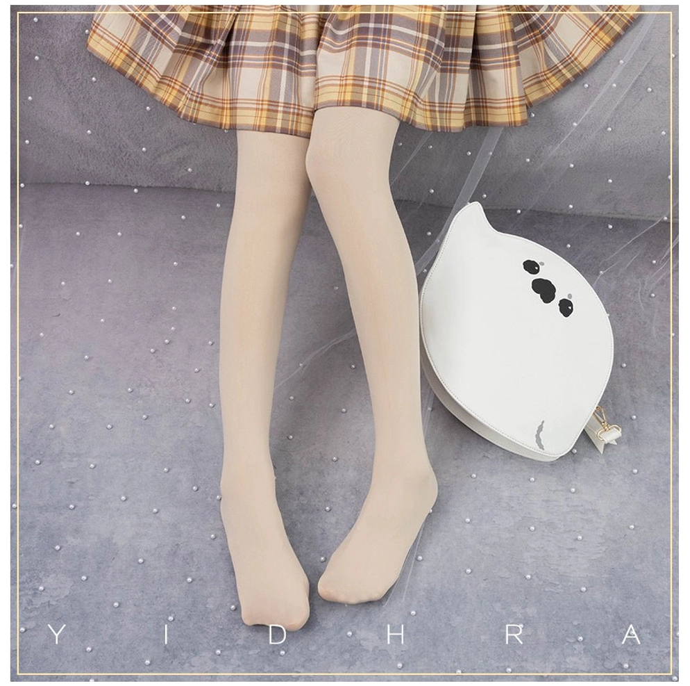 Premium velvet Lolita tights collection in multiple sophisticated colors including white black navy wine-red and cream options