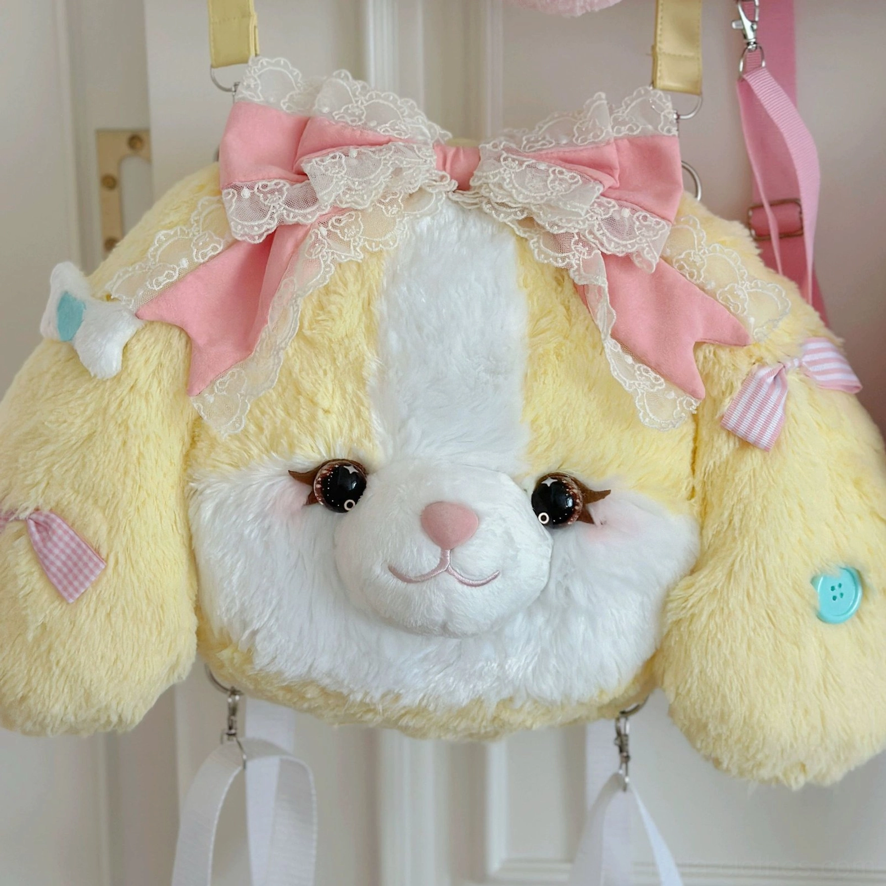 Pudding beige Cocker Spaniel plush lolita backpack neutral tone variant for pastel sweet lolita coordinates and outfits