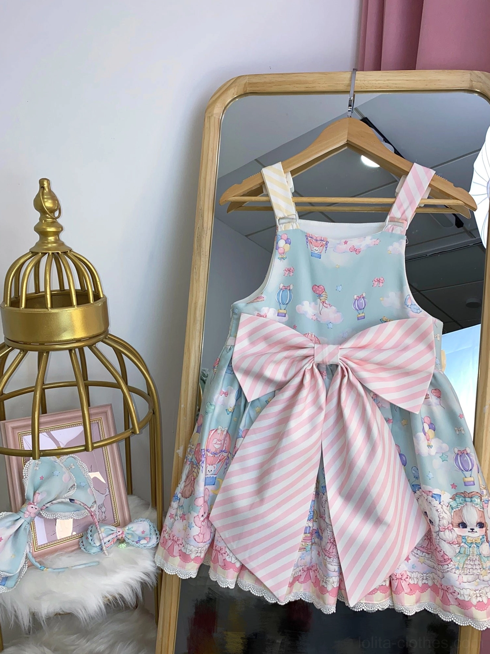 Puppy Lolita salopette care and washing guide hand wash cool water laundry bag drying instructions to maintain Sweet Lolita dress