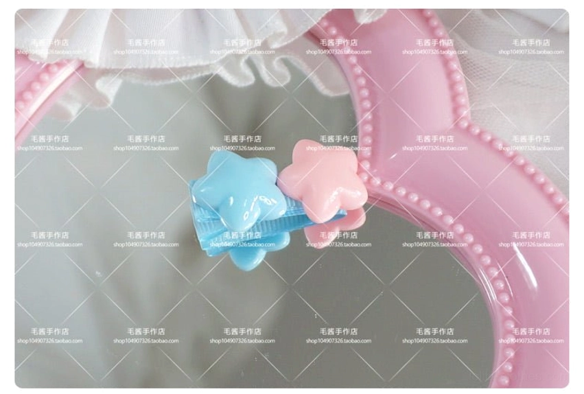 Purple and blue mixed star hair clip combination with pastel gradient effect for diverse lolita fashion coordination