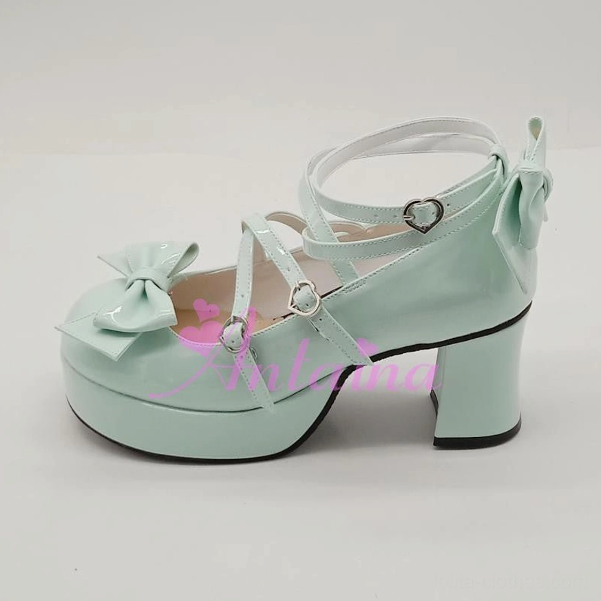 Purple glossy sweet Lolita Mary Jane platform shoe with mysterious aesthetic perfect for darker sweet Lolita or Emo Lolita coordinates