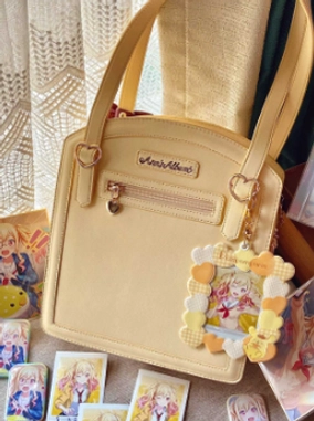 Purple lolita checkered itabag regal mysterious dark gothic coordinate lavender-themed anime character display bag