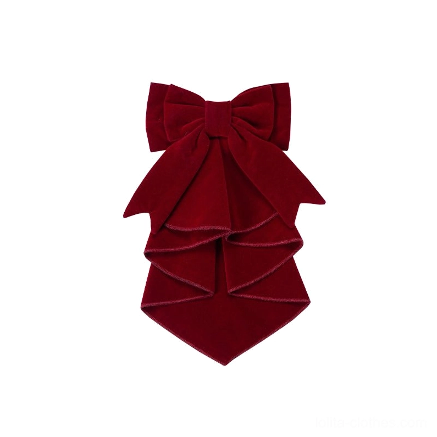 Red lace jabot neckpiece accessory for lolita OP dress standalone removable detail piece
