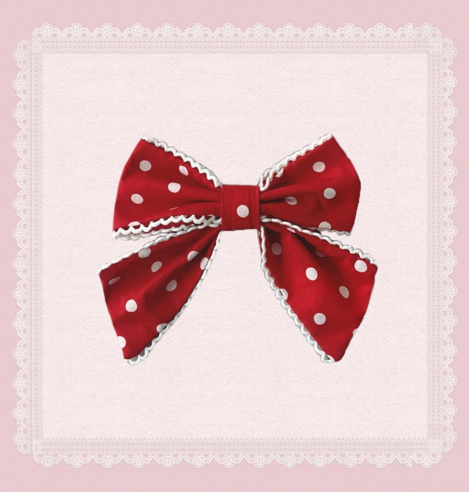Red polka dot lolita side clip matching accessory old school jsk dress coordinate vintage style