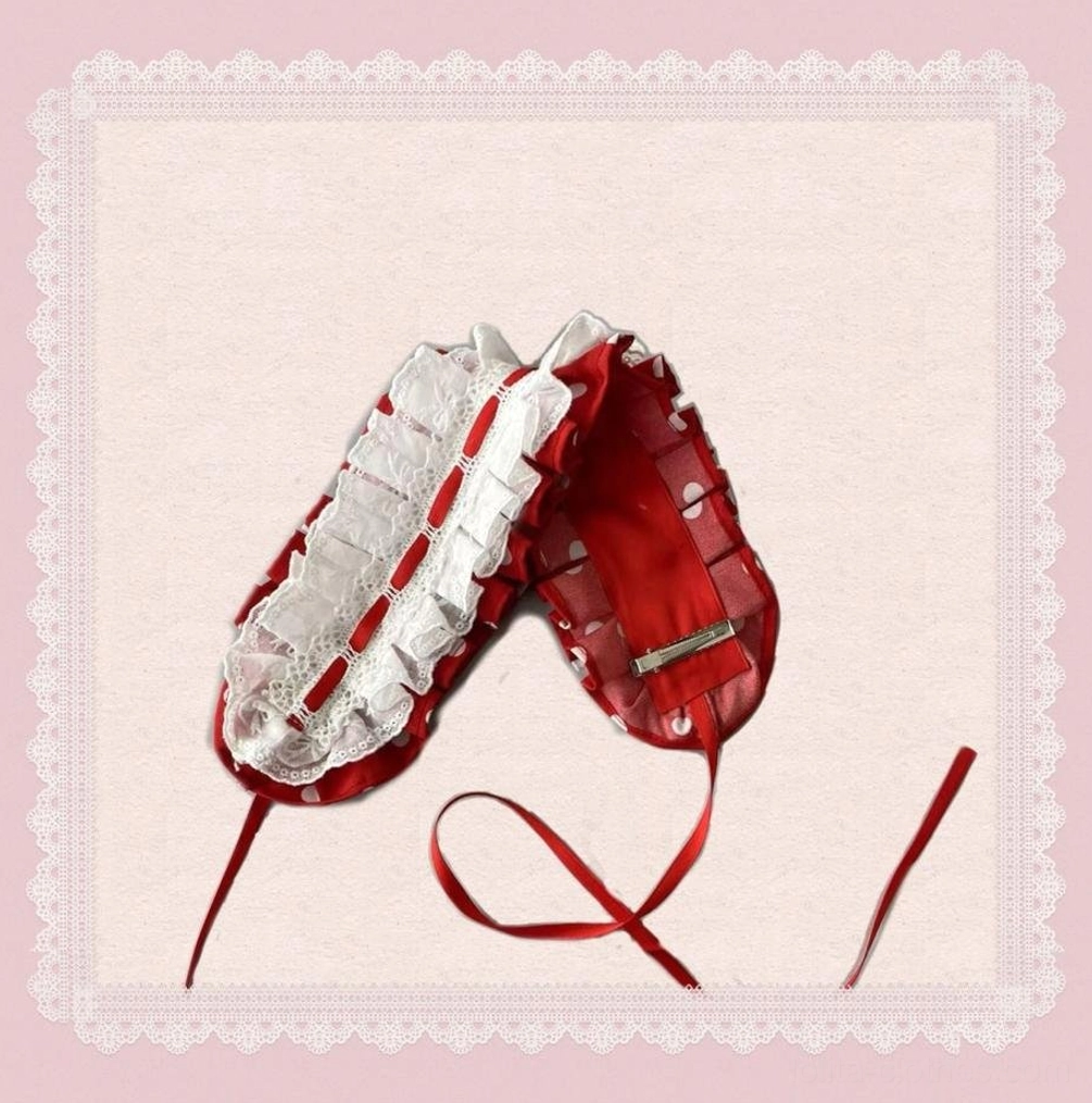Red white polka dot lolita hairband matching accessory coordinate old school jsk dress free size