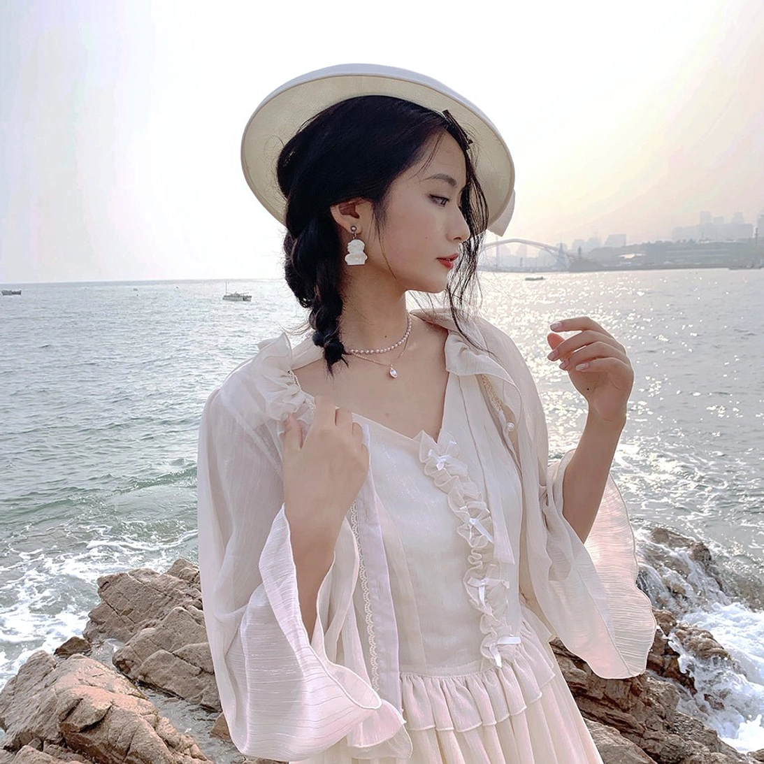 Rhine riverside lolita cardigan size options S M L displayed together showing varied proportions and fit recommendations for optimal comfort in lolita coordinates
