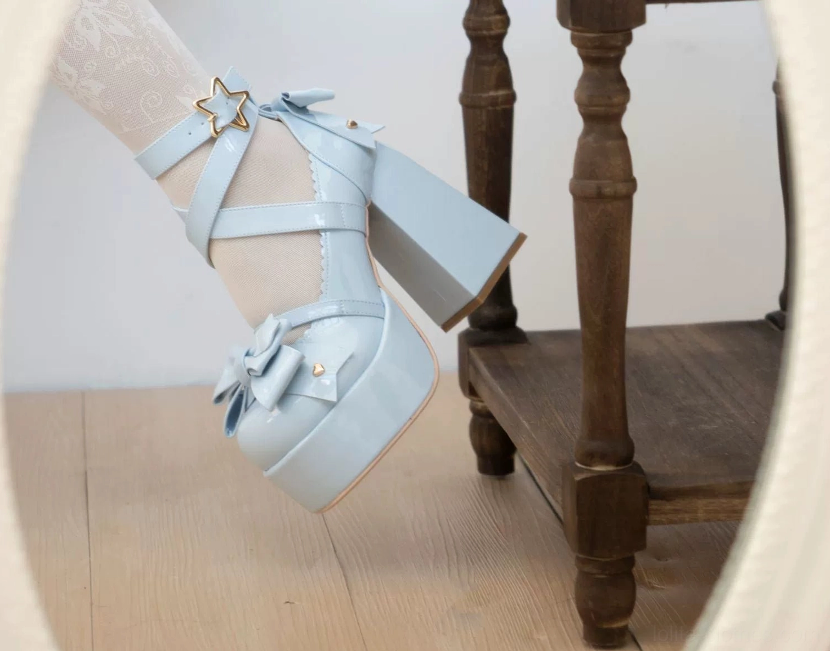 Patent rice white lolita heels sweet lolita coordinate innocent style pure aesthetic angelic appearance