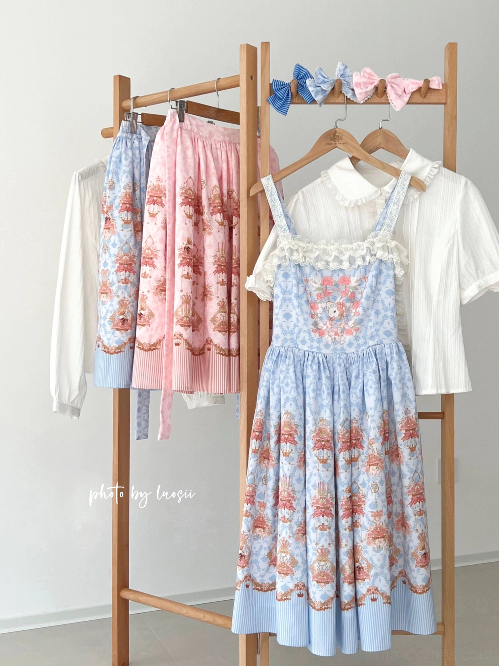 Rose bunny lolita three-piece set display flat lay collection overview lolita