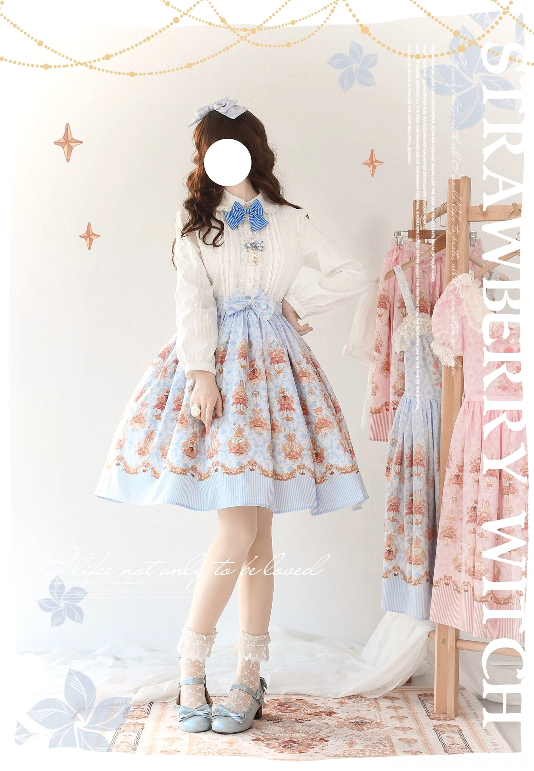 Rose garden bunny daily lolita three-piece set configuration display coordinate